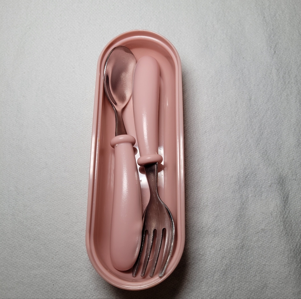 Toddler Spoon and Fork Set in Portable Carrying Case